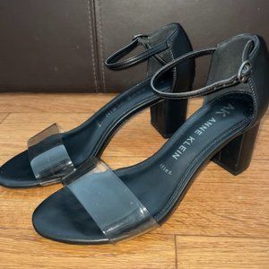 Anne Klein Black w/ clear strap heels